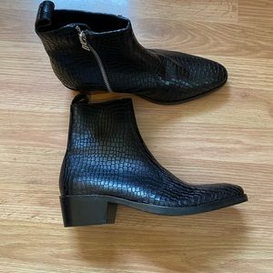 Brand New Snakeskin Moto Boots